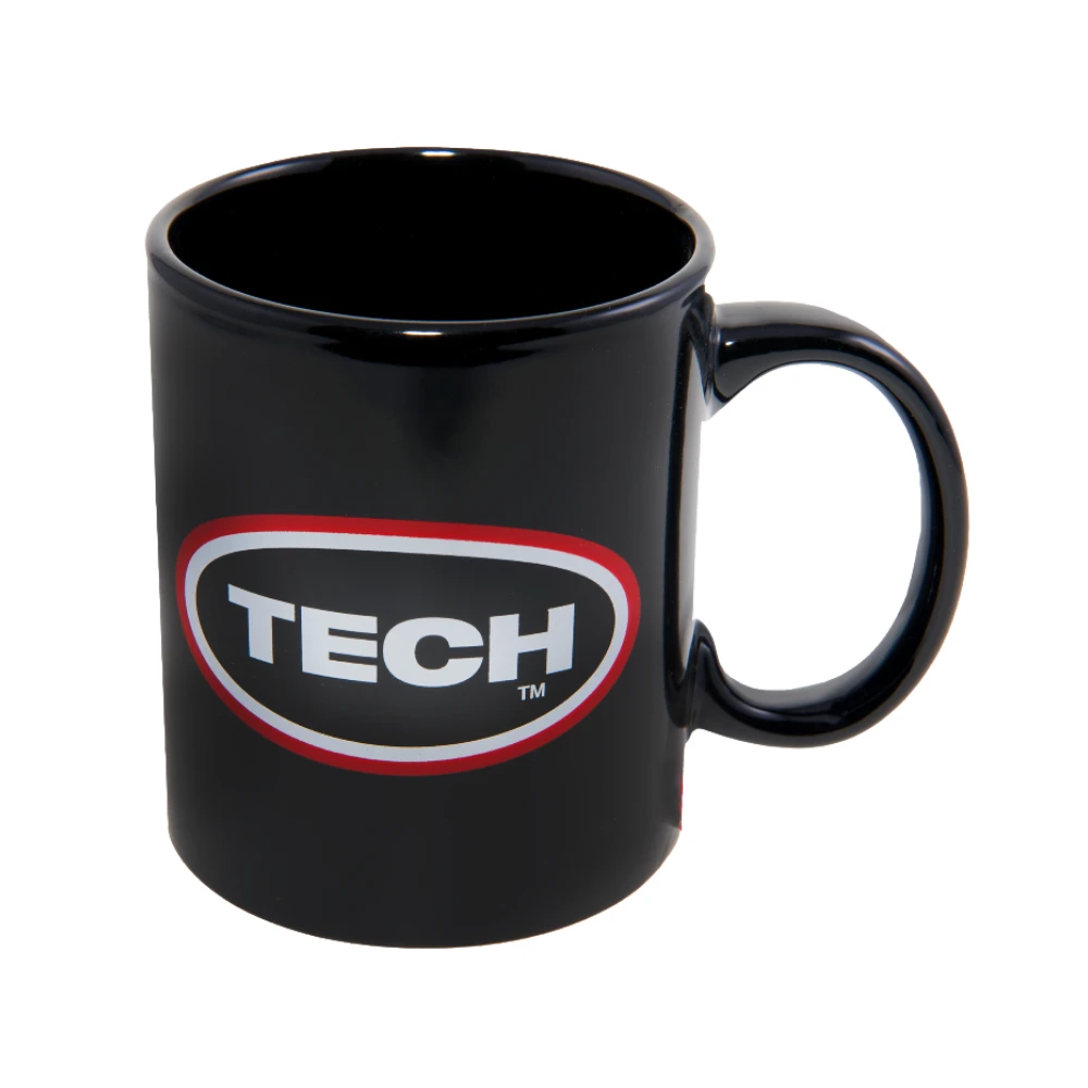 TECH Crna šalica za kavu s logotipom TECH