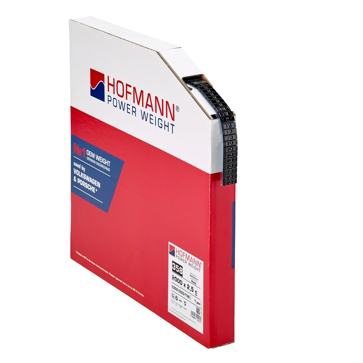 Wegmann Samoljepljivi uteg - tip 358, 2000×2,5g, cink, crna