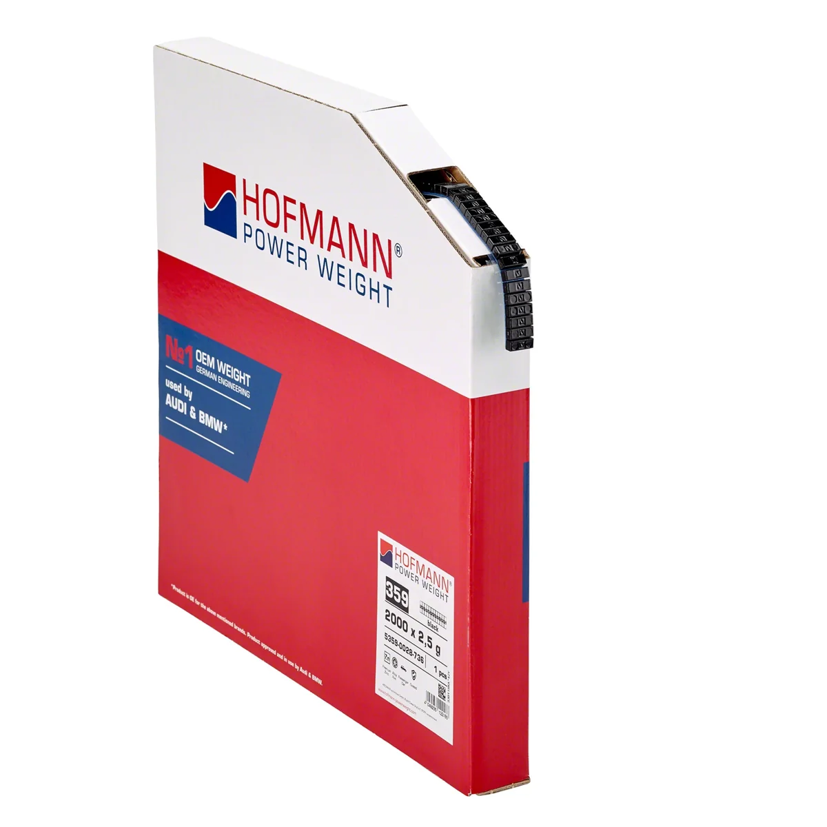 Wegmann Samoljepljivi uteg - tip 359, 2000×2,5g, cink, crna